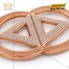 Mặt thắt lưng vàng hồng Au750 đính kim cương