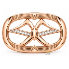 Mặt thắt lưng vàng hồng Au750 đính kim cương họa tiết cánh bướm