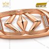 Mặt thắt lưng vàng hồng Au750 đính kim cương họa tiết hình thoi