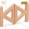 Mặt thắt lưng vàng hồng Au750 họa tiết rãnh ngang hình học