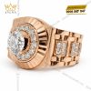 Nhẫn Kỳ Lân Signature vàng hồng Au750 đính viên chủ 8ly1
