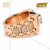 Nhẫn Kỳ Lân Signature vàng hồng Au750 đính viên chủ 8ly1