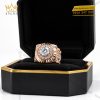 Nhẫn Kỳ Lân Signature vàng hồng Au750 đính viên chủ 8ly1
