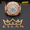 Nhẫn Kỳ Lân Signature vàng hồng Au750 đính viên chủ 8ly1