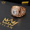 Nhẫn Kỳ Lân Signature vàng hồng Au750 đính viên chủ 8ly1
