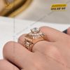 Nhẫn Kỳ Lân Signature vàng hồng Au750 đính viên chủ 8ly1