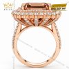 Nhẫn nữ vàng hồng Au750 đính kim cương và đá quý