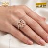 Nhẫn nữ vàng hồng Au750 đính kim cương và đá quý