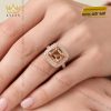 Nhẫn nữ vàng hồng Au750 đính kim cương và đá quý