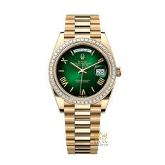 Đồng hồ Rolex Day Date 40 xanh ombre vành kim vuông 228398TBR-0042