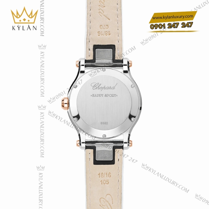 Kỳ Lân Luxury chopard happy hearts 278582 6009 5 Đồng hồ Chopard Happy Hearts mặt số xà cừ 278582-60