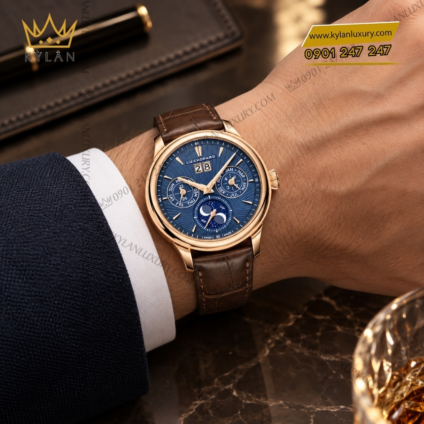 Kỳ Lân Luxury chopard luc lunar one 161951 5001 2 Đồng hồ Chopard L.U.C Lunar One lịch vạn niên 161951-5001