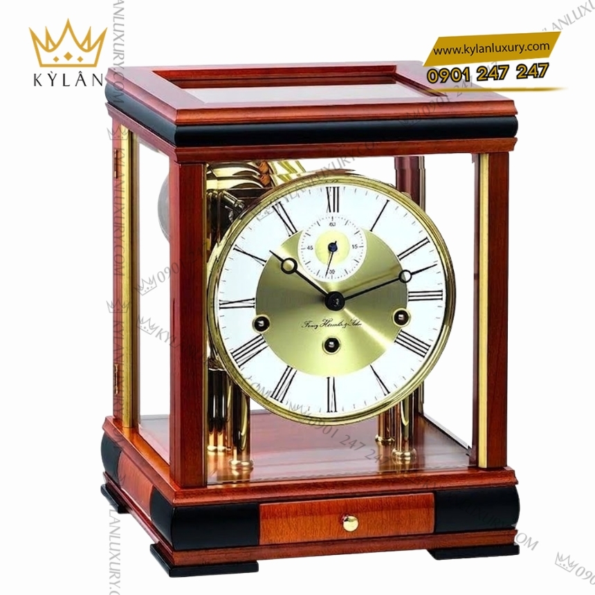 Kỳ Lân Luxury dong ho de ban hermle 22998 160352 3 Đồng hồ để bàn Hermle gỗ cherry 22998-160352