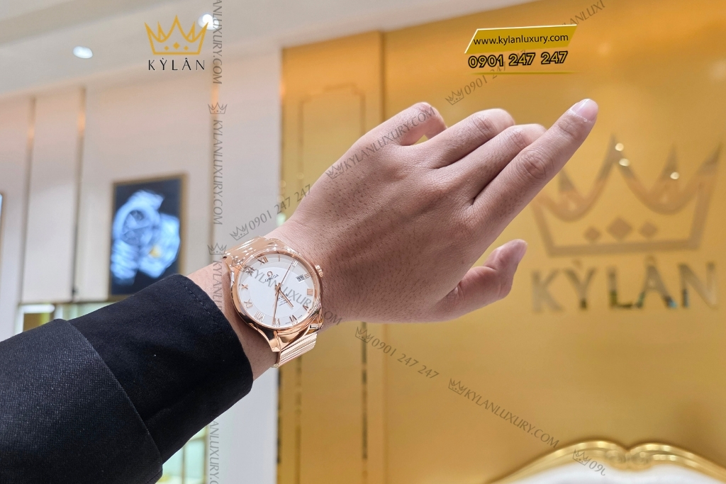 Đồng hồ Omega làm dây vàng hồng nguyên khối 18 Kỳ Lân Luxury dong ho omega day vang hong nguyen khoi 10 Đồng hồ Omega làm dây vàng hồng nguyên khối
