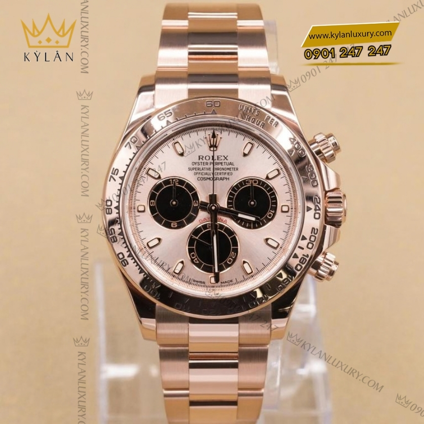 Kỳ Lân Luxury rolex cosmograph daytona sundust hoi den 116505 0016 3 Đồng hồ Rolex Cosmograph Daytona mặt sundust phối đen 116505-0016
