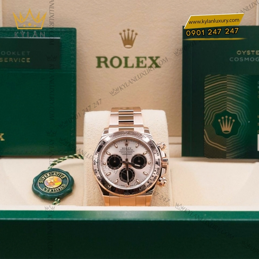 Kỳ Lân Luxury rolex cosmograph daytona sundust hoi den 116505 0016 8 Đồng hồ Rolex Cosmograph Daytona mặt sundust phối đen 116505-0016
