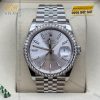 Đồng hồ Rolex Datejust 36 mặt bạc cọc số dạ quang 126284RBR-0005