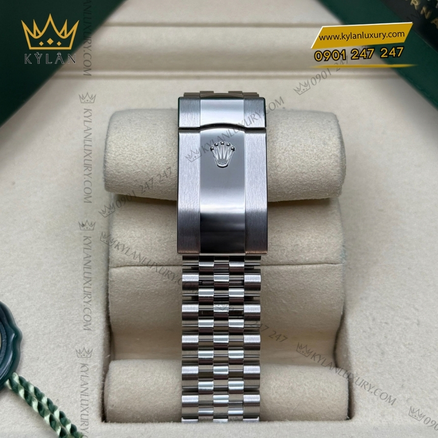 Kỳ Lân Luxury rolex datejust 36 mat bac coc da quang 126284rbr 0005 9 Đồng hồ Rolex Datejust 36 mặt bạc cọc số dạ quang 126284RBR-0005