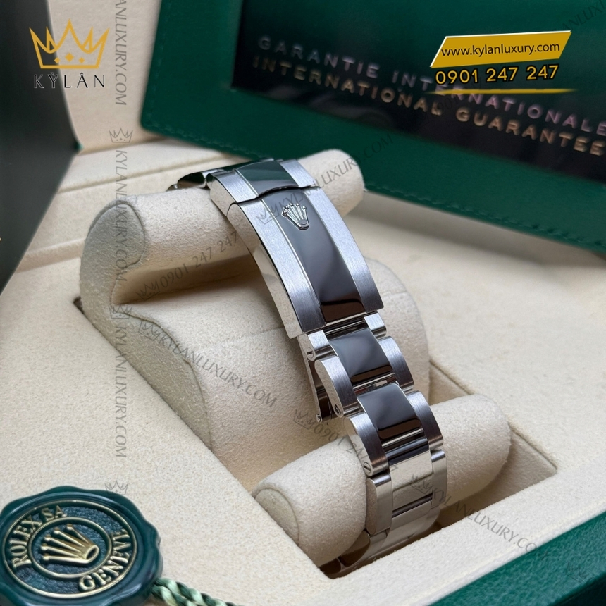 Kỳ Lân Luxury rolex datejust 36 mat bac vanh kim 126284rbr 0006 6 Đồng hồ Rolex Datejust 36 mặt bạc vành kim cương 126284RBR-0006