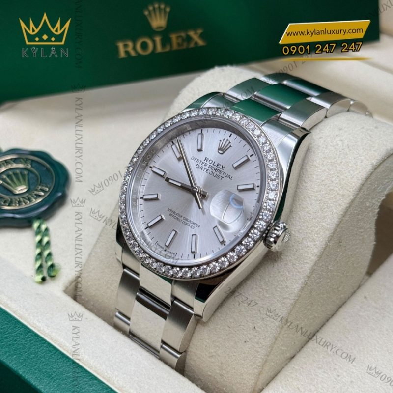 Đồng hồ Rolex Datejust 36 mặt số bạc dây oyster 126284RBR-0006