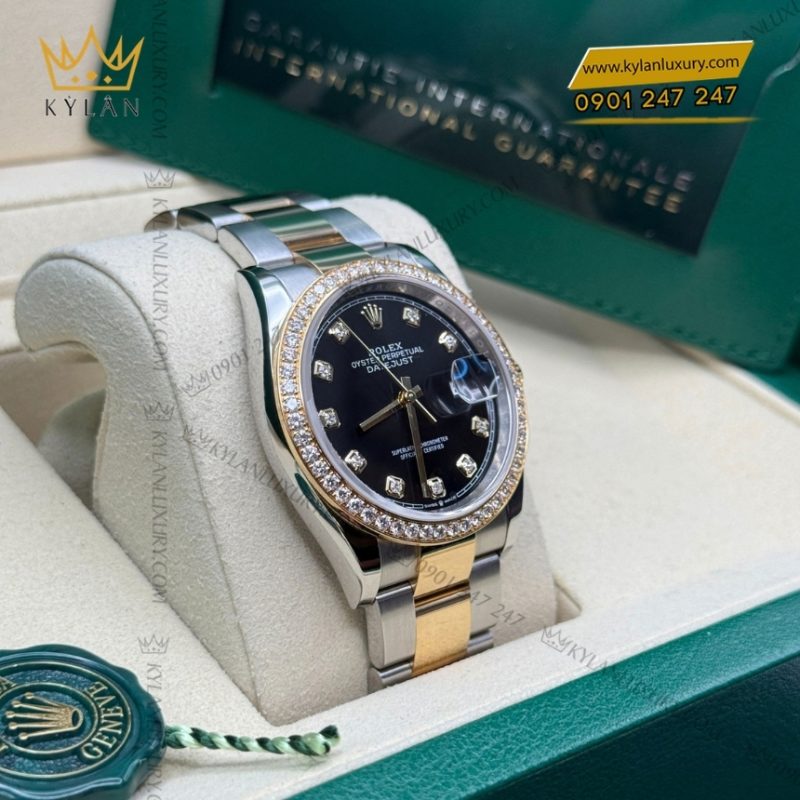 Đồng hồ Rolex Datejust 36 mặt đen dây oyster 126283RBR-0008