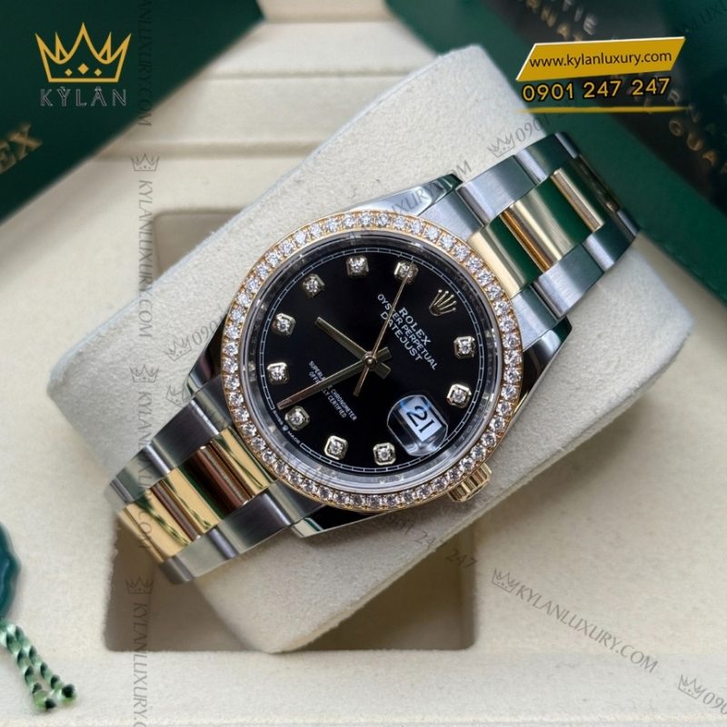 Đồng hồ Rolex Datejust 36 mặt đen dây oyster 126283RBR-0008