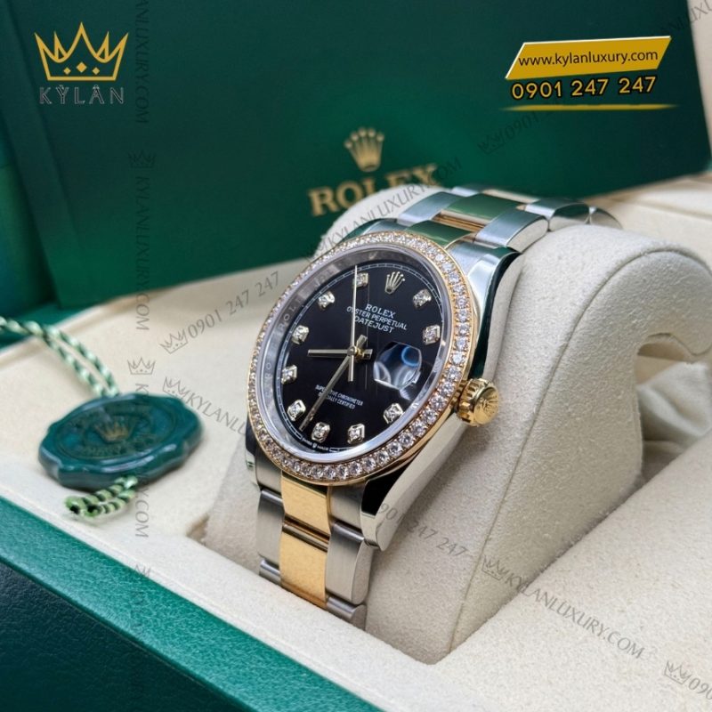 Đồng hồ Rolex Datejust 36 mặt đen dây oyster 126283RBR-0008