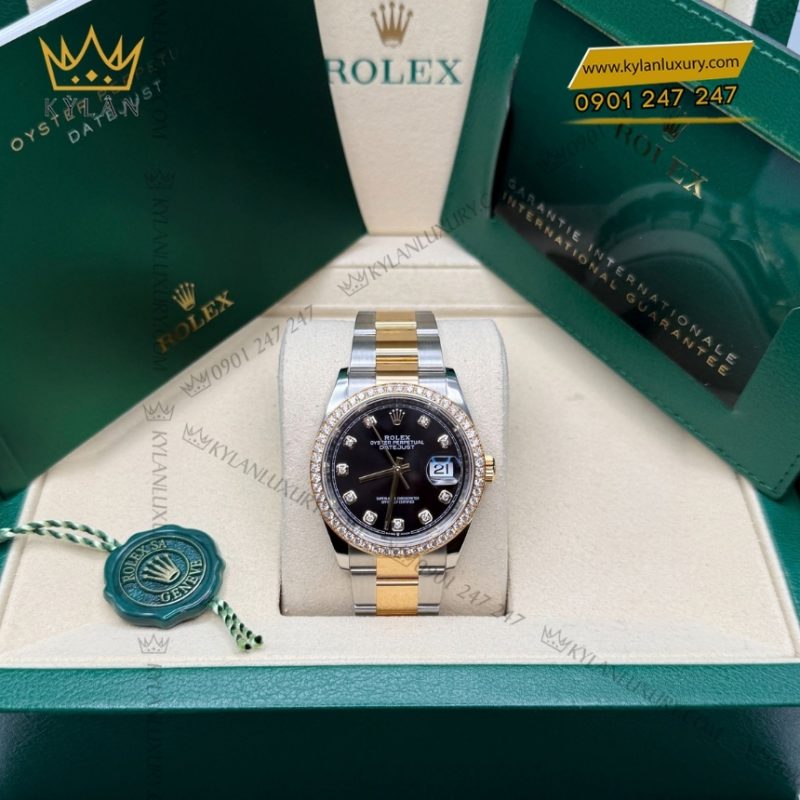 Đồng hồ Rolex Datejust 36 mặt đen dây oyster 126283RBR-0008