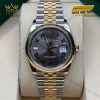 Đồng hồ Rolex Datejust 36 xám La Mã vành trơn 126203-0035