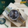Đồng hồ Rolex Datejust 36 xám La Mã vành trơn 126203-0035