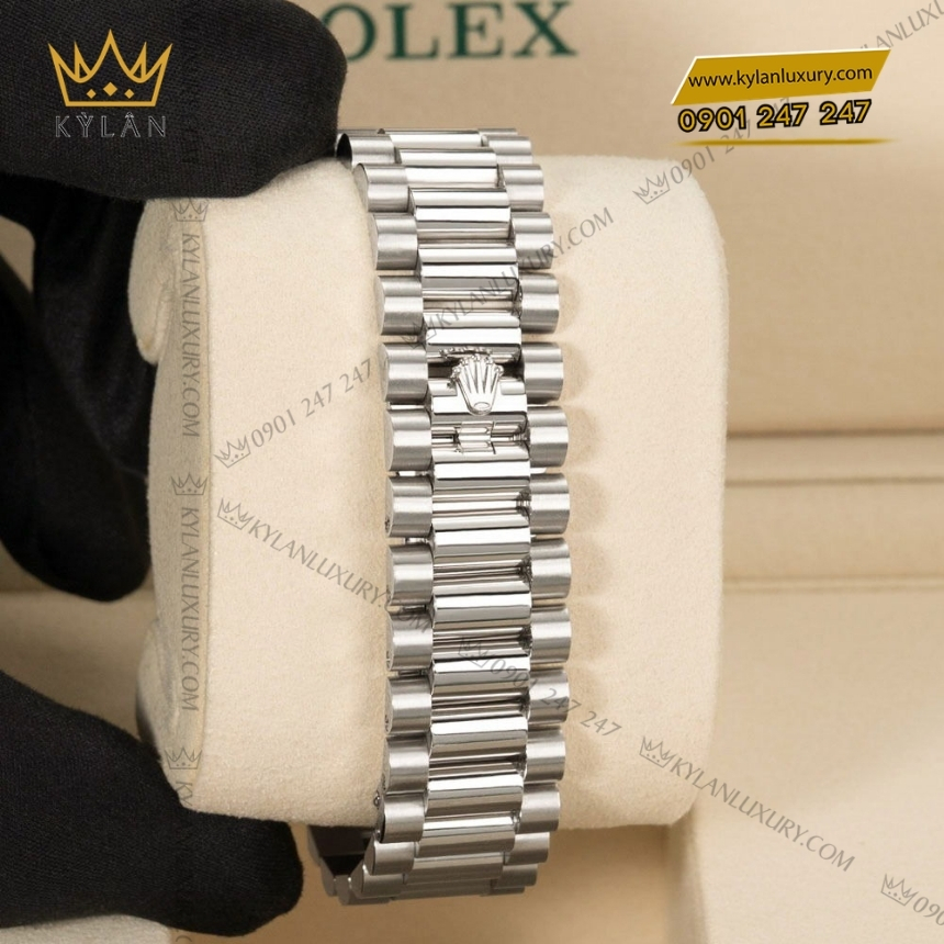 Kỳ Lân Luxury rolex day date 36 ice blue 128396tb 7 Đồng hồ Rolex Day Date 36 ice blue vành kim vuông 128396TBR-0003