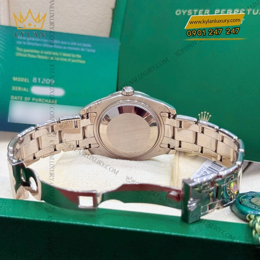 Kỳ Lân Luxury rolex pearlmaster 34 vang trang vanh kim 81209 3 Đồng hồ Rolex Pearlmaster 34 vàng trắng vành kim cương 81209