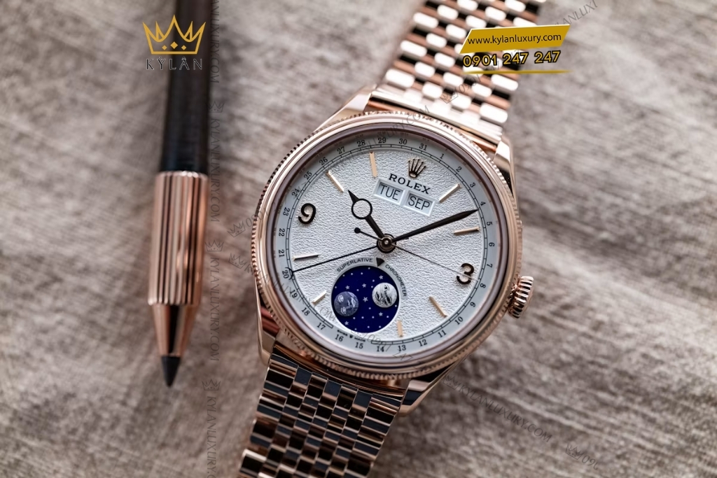 Kỳ Lân Luxury rolex perpetual padellone vang hong 39mm 3 Đồng hồ Rolex Perpetual Padellone vàng hồng nguyên khối 39mm
