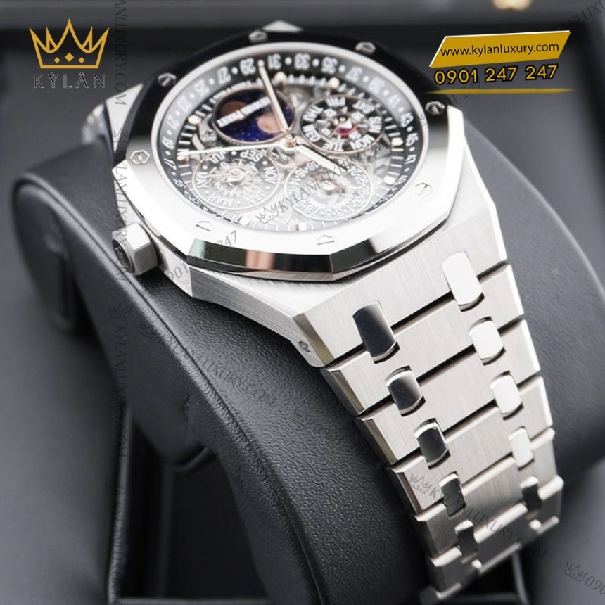 Kỳ Lân Luxury royal oak calendar mat so sapphire 26685xt 8 Đồng hồ Royal Oak Selfwinding Perpetual Calendar 26685XT