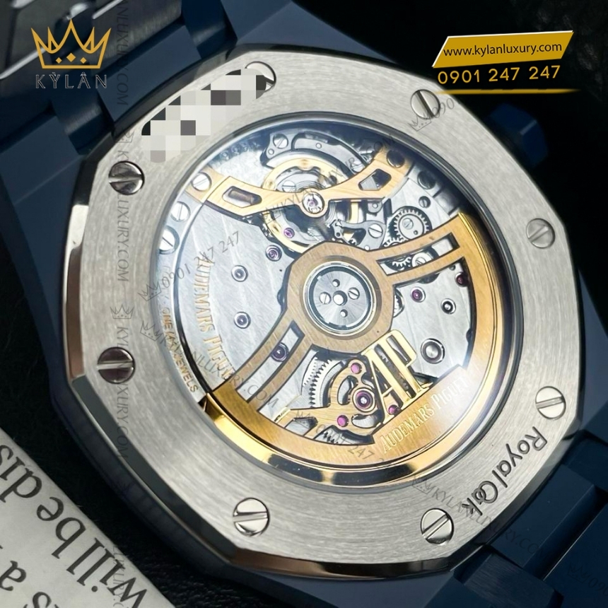 Kỳ Lân Luxury royal oak ceramic xanh lich van nien 26674cd 6 Đồng hồ Royal Oak Perpetual Calendar Ceramic Xanh Đêm 26674CD
