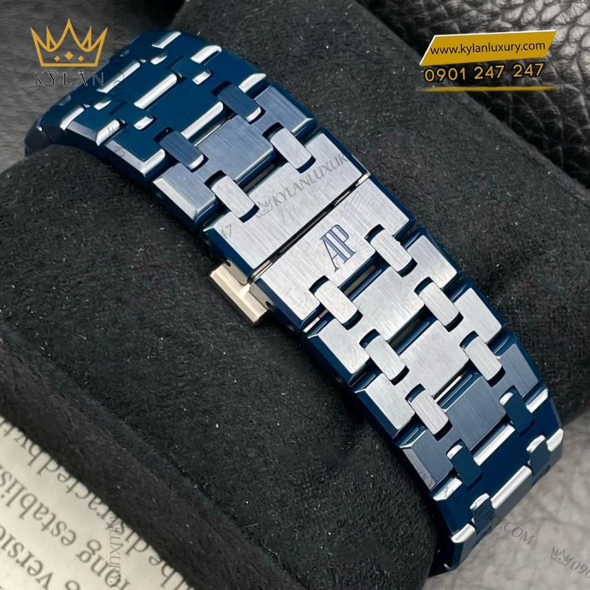 Kỳ Lân Luxury royal oak ceramic xanh lich van nien 26674cd 7 Đồng hồ Royal Oak Perpetual Calendar Ceramic Xanh Đêm 26674CD