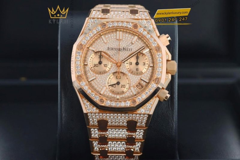 Đồng hồ Royal Oak Chronograph vàng hồng kim cương 26242OR