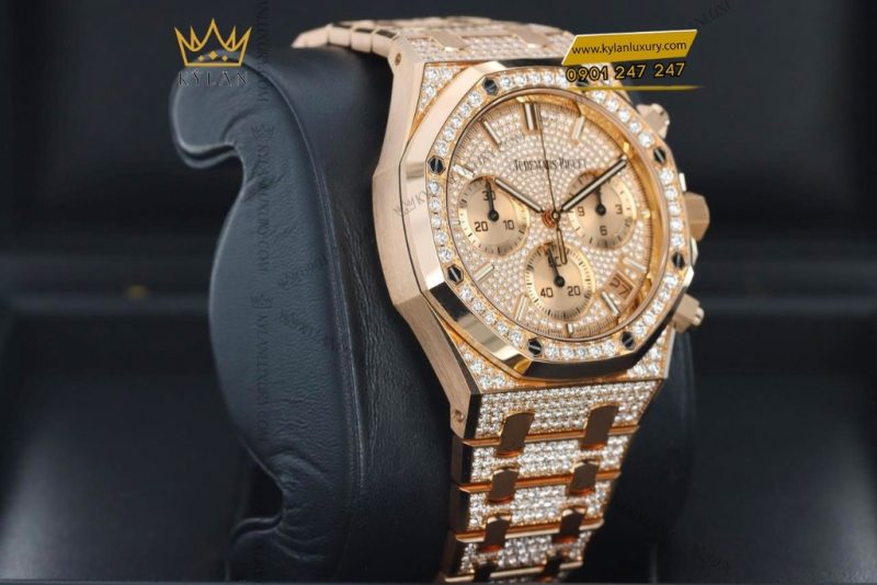 Đồng hồ Royal Oak Chronograph vàng hồng kim cương 26242OR