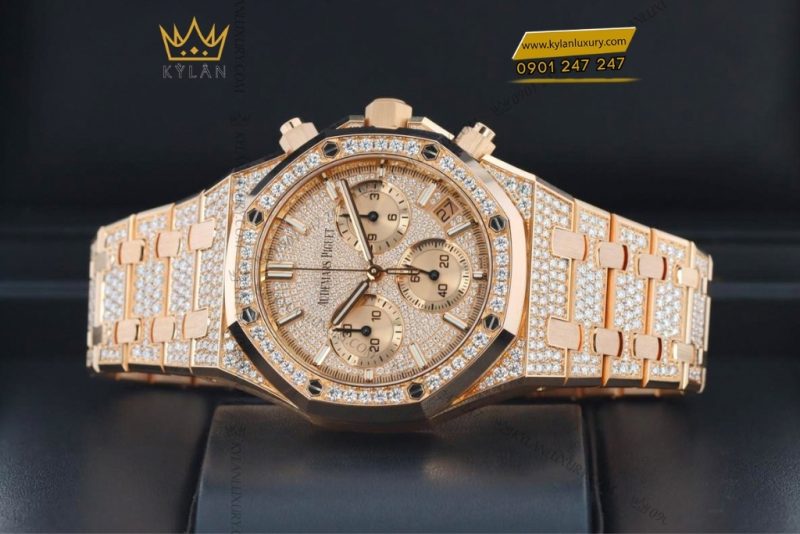 Đồng hồ Royal Oak Chronograph vàng hồng kim cương 26242OR