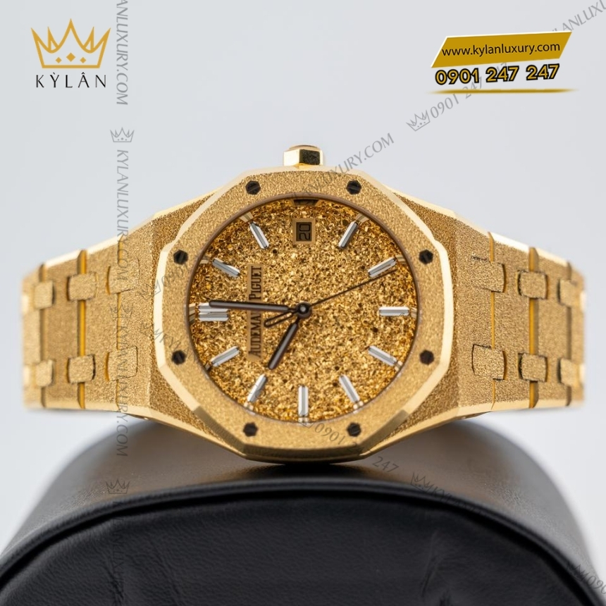 Kỳ Lân Luxury royal oak crystal sand 34mm 77450ba 12 Đồng hồ Royal Oak mặt số Crystal Sand 34mm 77450BA