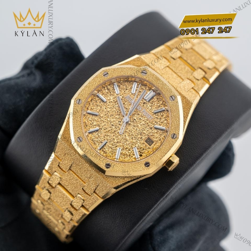 Kỳ Lân Luxury royal oak crystal sand 34mm 77450ba 2 Đồng hồ Royal Oak mặt số Crystal Sand 34mm 77450BA