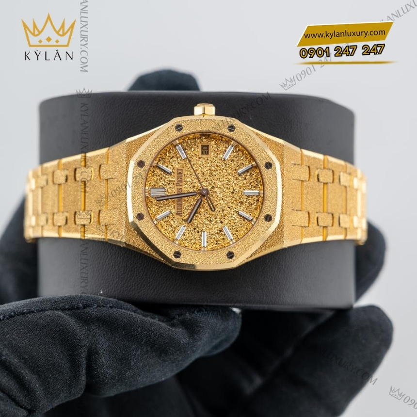 Kỳ Lân Luxury royal oak crystal sand 34mm 77450ba 9 Đồng hồ Royal Oak mặt số Crystal Sand 34mm 77450BA