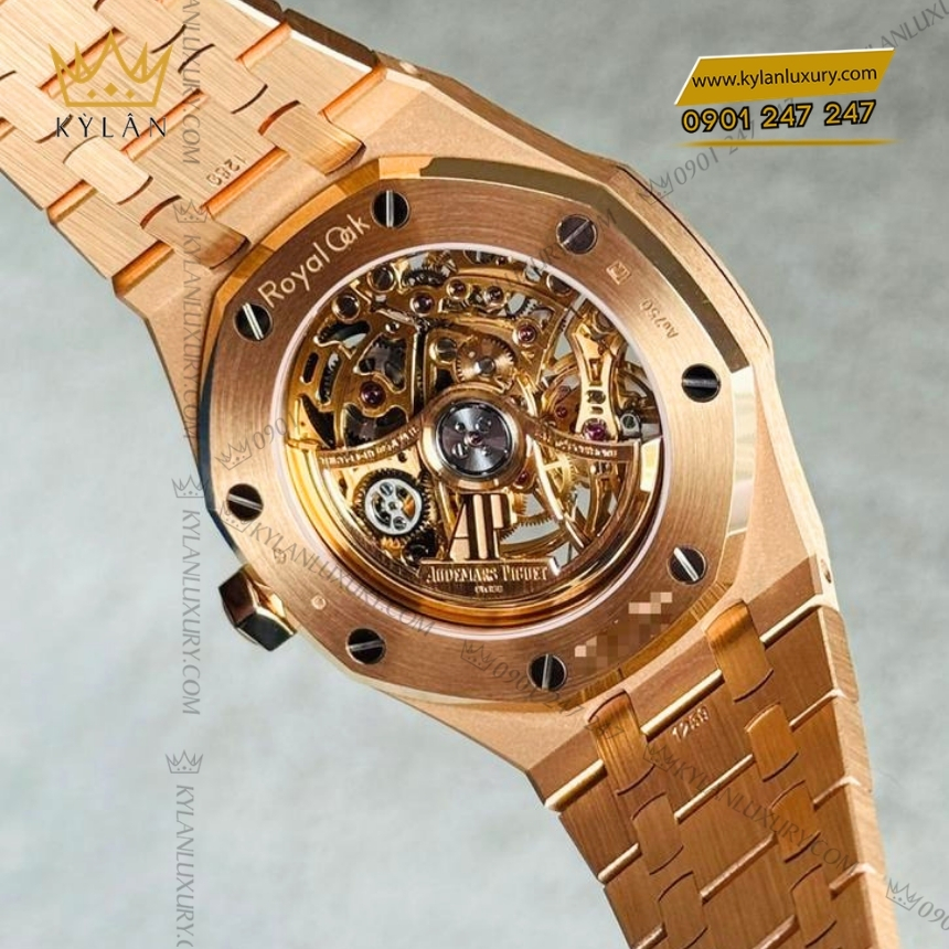 Kỳ Lân Luxury royal oak double balance wheel rainbow 15468or 4 Đồng hồ Royal Oak Double Balance Wheel Rainbow 15468OR