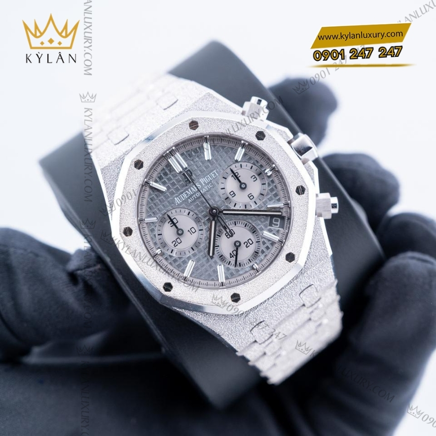 Kỳ Lân Luxury royal oak frosted gold chronograph 26239bc 8 Đồng hồ Royal Oak Frosted Gold Chronograph 41mm 26239BC