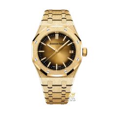 Đồng hồ Royal Oak Frosted Gold mặt số vàng khói 15550BA