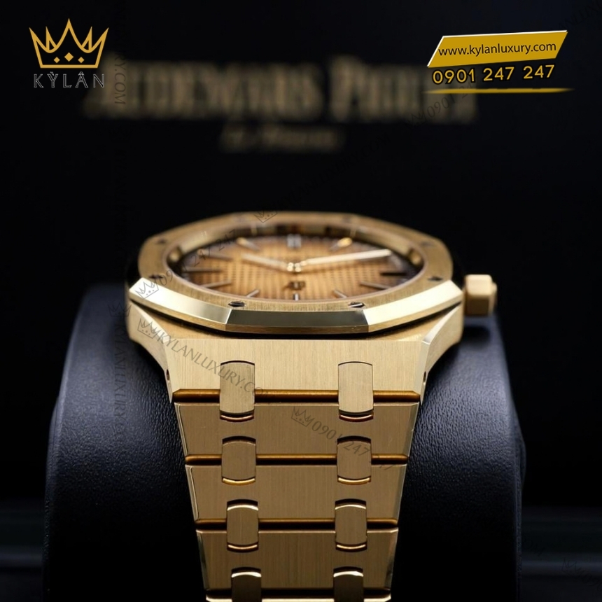 Kỳ Lân Luxury royal oak jumbo vang khoi 16202ba 7 Đồng hồ Royal Oak Jumbo Extra Thin vàng khối 16202BA