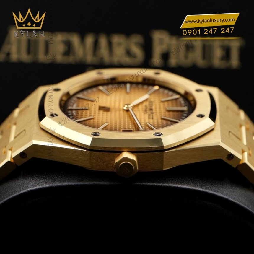 Kỳ Lân Luxury royal oak jumbo vang khoi 16202ba 9 Đồng hồ Royal Oak Jumbo Extra Thin vàng khối 16202BA
