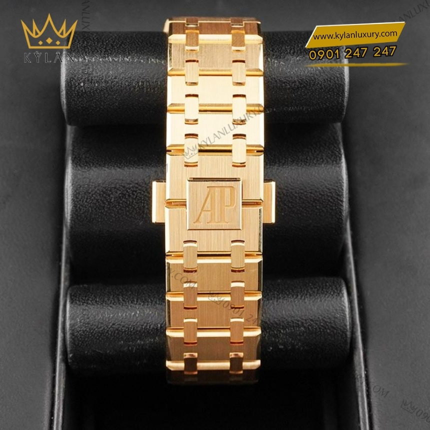 Kỳ Lân Luxury royal oak mat so turquoise 15550ba 1 1 Đồng hồ Royal Oak vàng vàng mặt số turquoise 37mm 15550BA