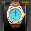 Đồng hồ Royal Oak vàng vàng mặt số turquoise 37mm 15550BA