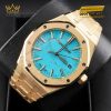 Đồng hồ Royal Oak vàng vàng mặt số turquoise 37mm 15550BA